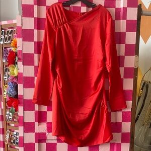 Kendell & Kylie red satin dress